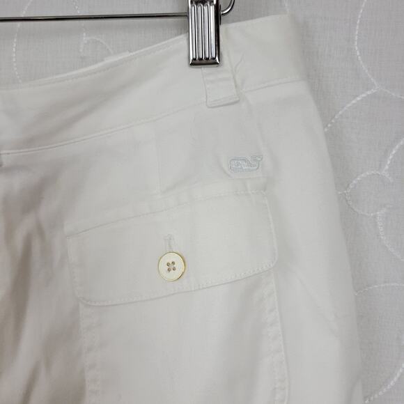 Vineyard Vines Shorts Womens 4 White Tab Hem Sailing Nautical Preppy - Picture 8 of 12